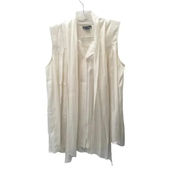 Theory Silk Tie Front Sleeveless  Blouse S - Picture 3 of 11